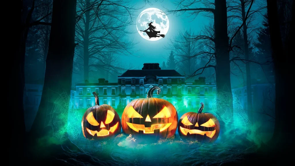 Youcine app interface featuring a Halloween movie night vibe, perfect for streaming spooky films.