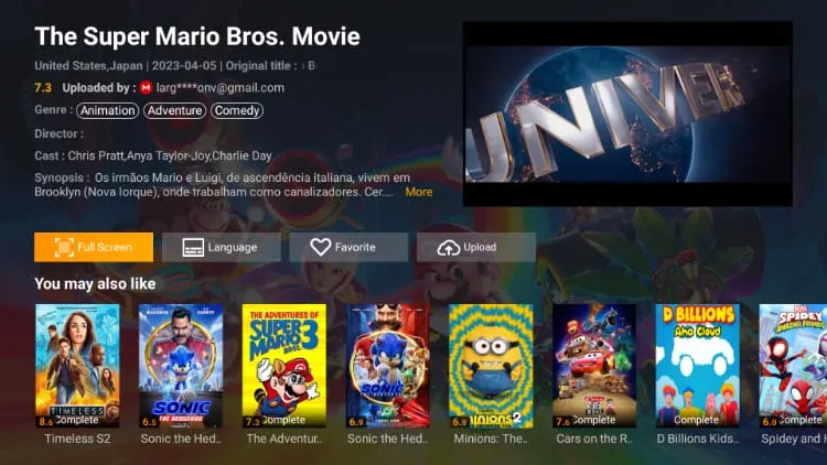 YouCine's movie selection interface showcasing user profiles and featured films for personalized viewing options.
